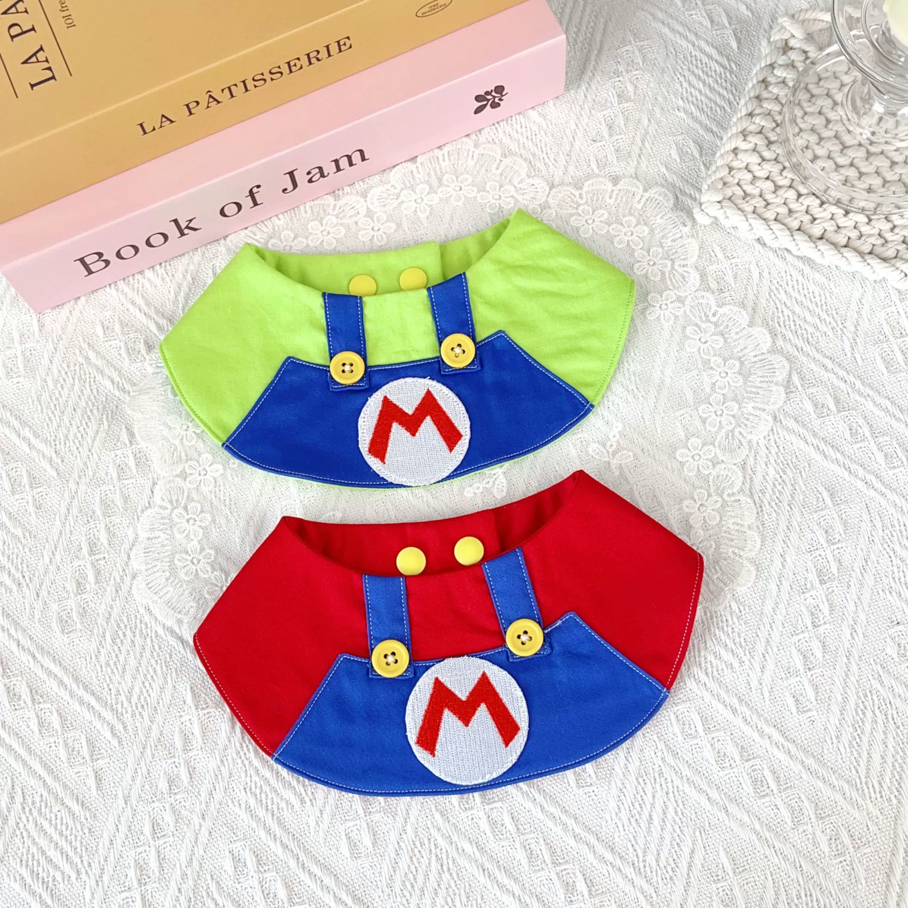 Самый продаваемый нагрудник для домашних животных Mario, нагрудник из чистого хлопка для домашних животных, нагрудник для кошек и собак, полотенце для слюны, нагрудник для домашних животных