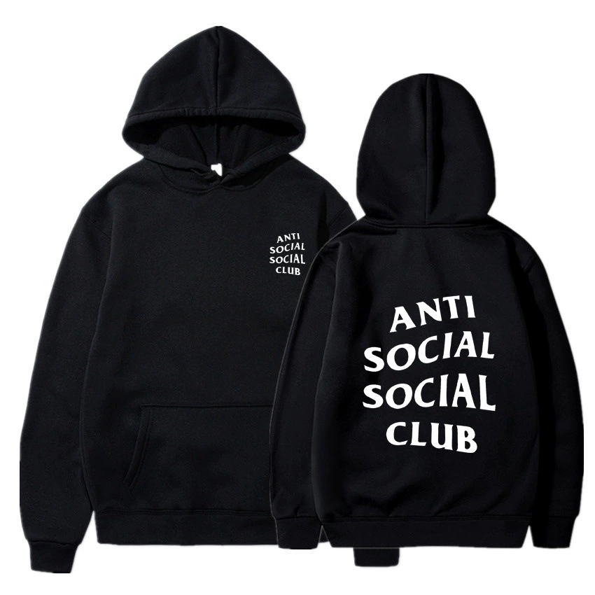 Европейская и американская High Street Anti Social Club GD Net красная изогнутая буквенная печать мужская и женская Свободная флисовая подкладка для пар
