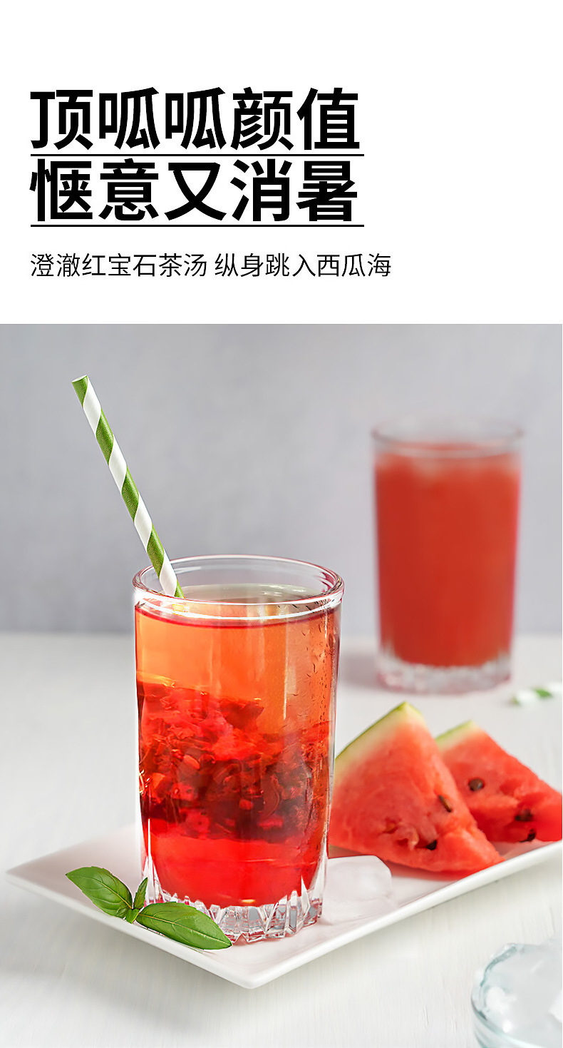 Watermelon Oolong Cold Brew Fruit Tea 5g x 10 Bags Sugar Free Iced Tea Bags in use