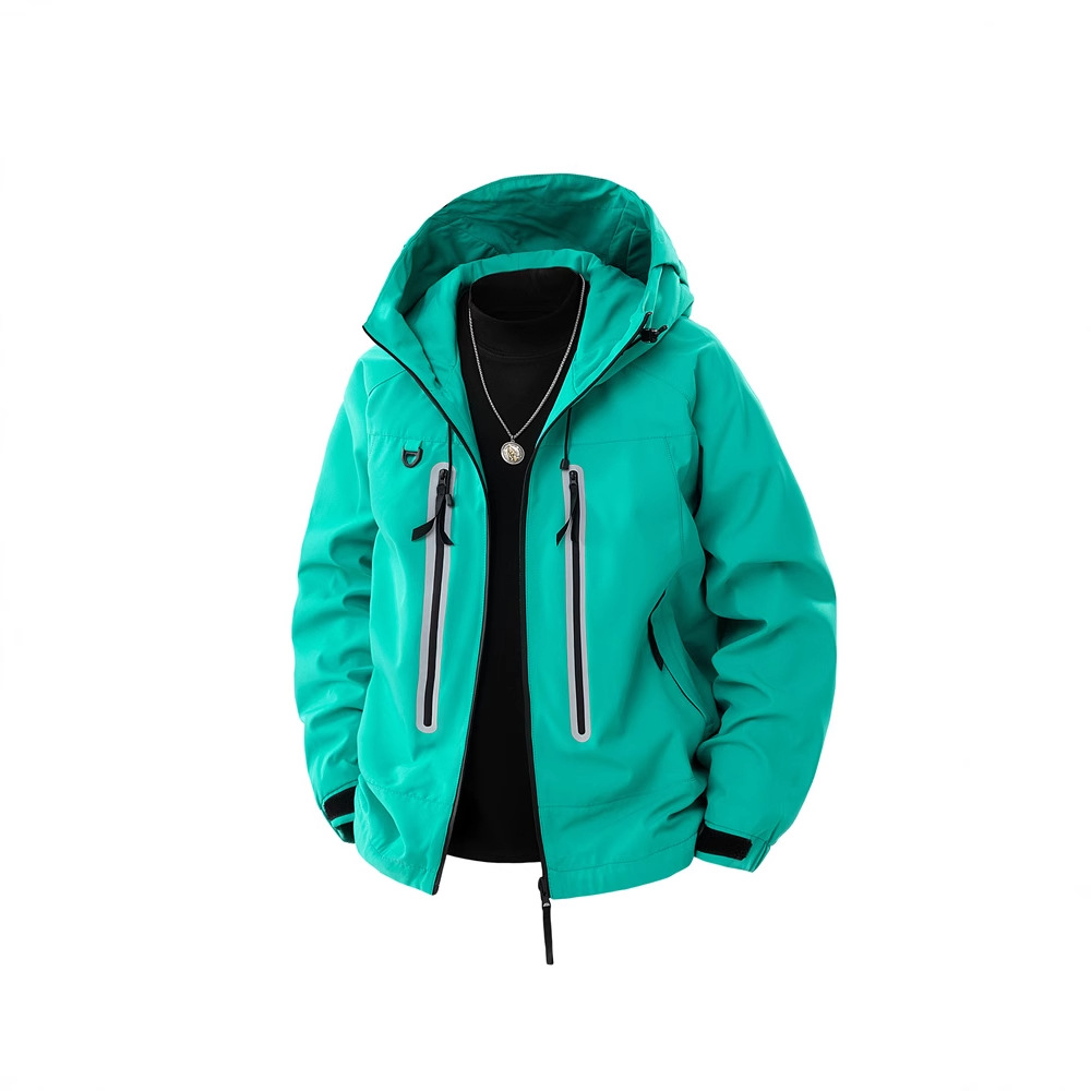 Cross-border Amazon Hooded Jacket Coat Men's Reflective Hiking Camping Jacket Mountaineering Suit Outdoor Charge Jacket Coat