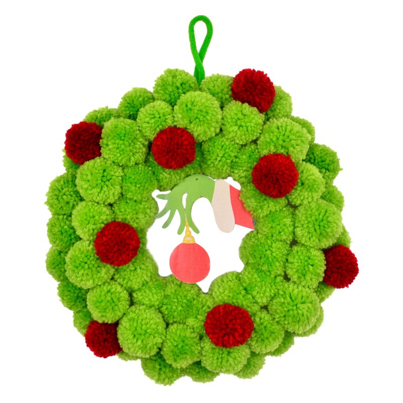 Navidad Grinch fantasma mano Bola de piel guirnalda Navidad puerta decoración puerta placa colgante Amazon