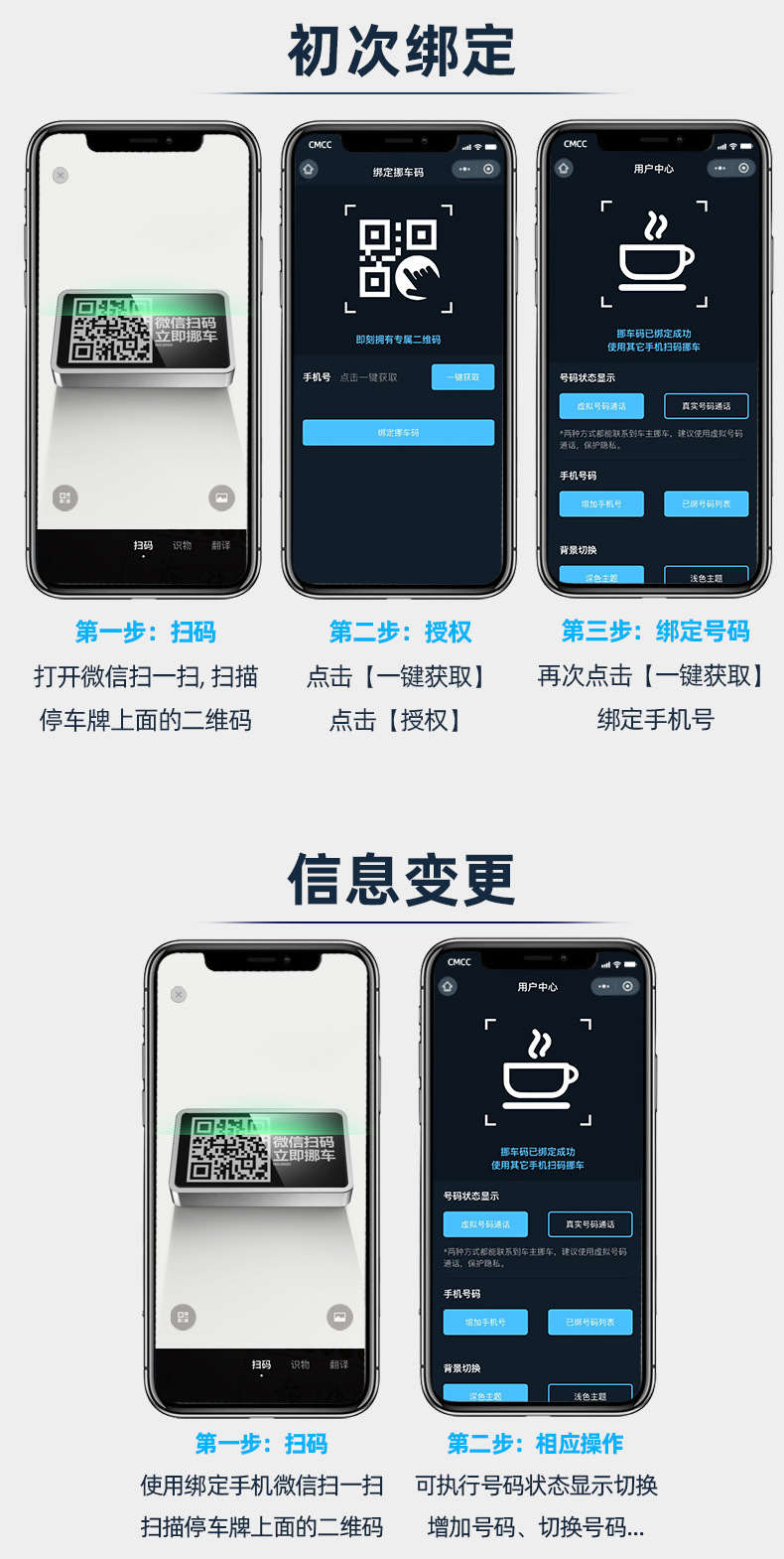 Car Qr Code Alloy Parking Sign, Temporary Parking Privacy Protection, Moving Car Card, Scan Code Number Plate, Custom Car Moving Card