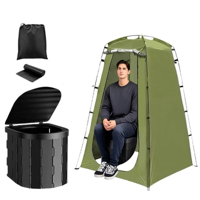 Cover, Shower Changing Cover, Camping | Avtomobil dam çadırları - military-green-tent-black-toilet-12-curing-agent-12-garbage-bags-single-tent