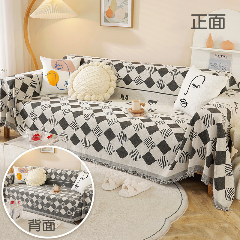 Cubierta de sofá estilo ins tela cubierta de sofá a prueba de polvo todo incluido cubierta de sofá de doble cara manta cubierta completa cojín de estilo nórdico