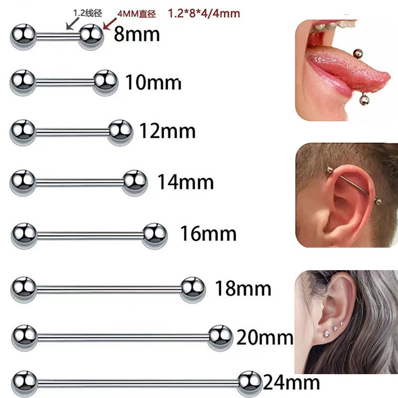 Трансграничная нержавеющая сталь Двухголовый круглый шар Языковые гвозди Прямой штанги
