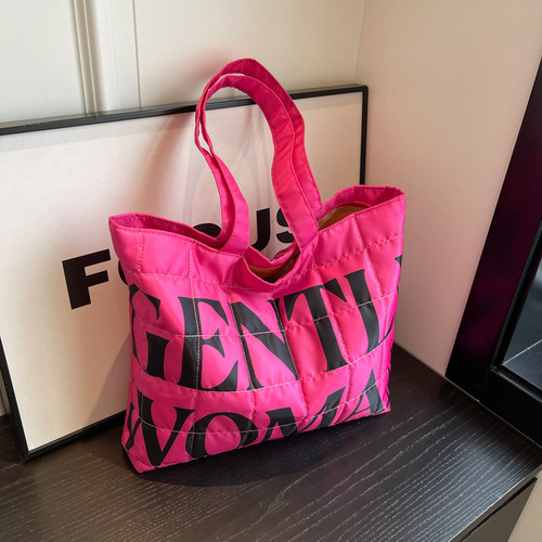 韩容量托特包ins洋气新款女士手提包跨境风潮GW帆布字母女包