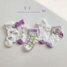 1394儿童袜子批发2023春夏季薄款爱心兔子网眼袜花边宝宝女童袜子