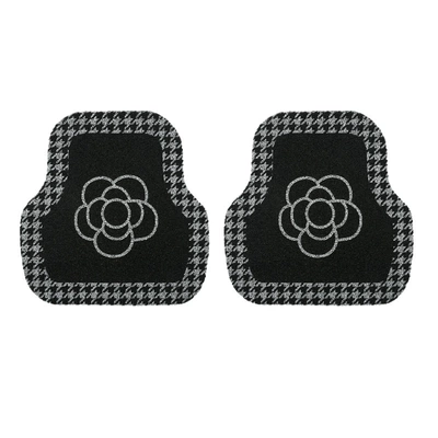 anti-dirty carpet decoration car mat – Universal Foot Pad - houndstooth-camellia-2-pieces-in-the-back