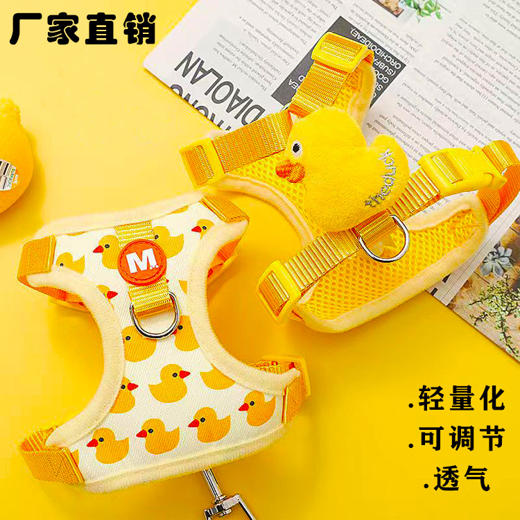 Correa para gato correa para el pecho para evitar que se libere. Suministros especiales para mascotas para salir. Pato amarillo paseando cuerda para gato correa para el pecho para mascotas