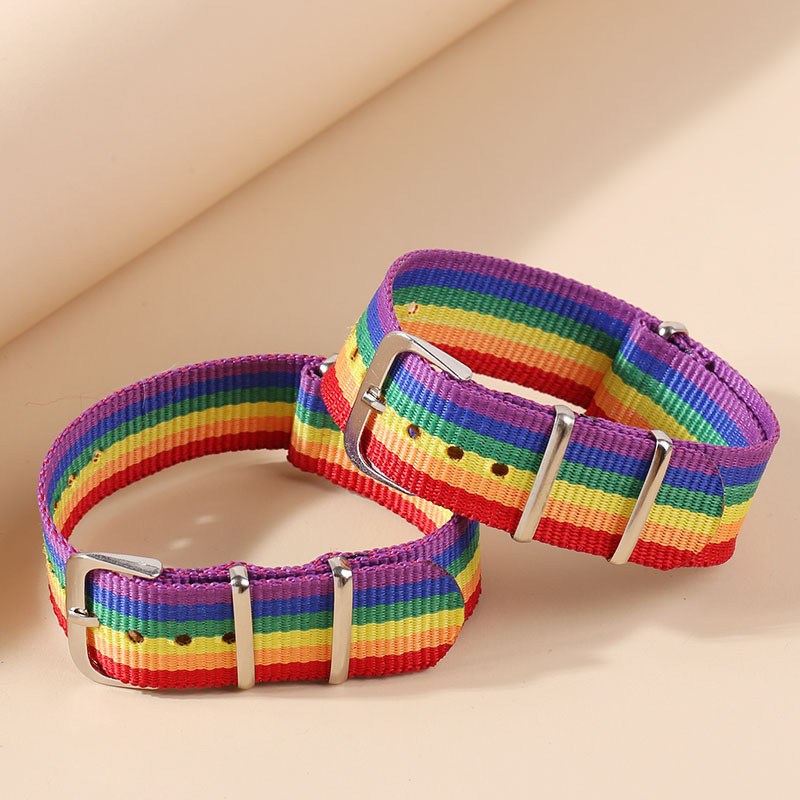 Korean Rainbow-colored Woven Couple Bracelet display picture 3