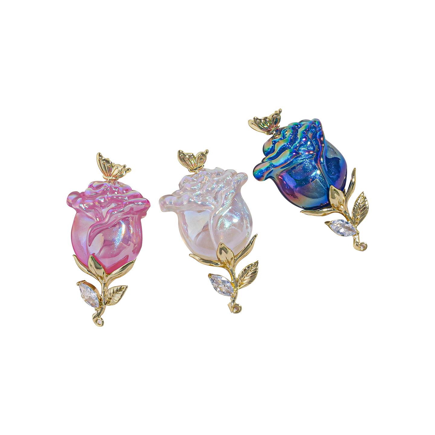 Colgante de Flor de Rosa de Alta Gama, Estilo Medieval, con Incrustaciones de Resina y Esmalte, con Borla, Hecho a Mano