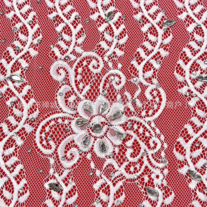 Nuevo punto de encaje hecho a mano tela de perforación caliente vestido de boda cena vestido de moda tela de encaje LACE image 3