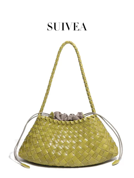 Korean Niche Single-Shoulder Underarm Bag, Casual Women's Woven Basket Handbag, Stylish and Unique Dumpling Bag