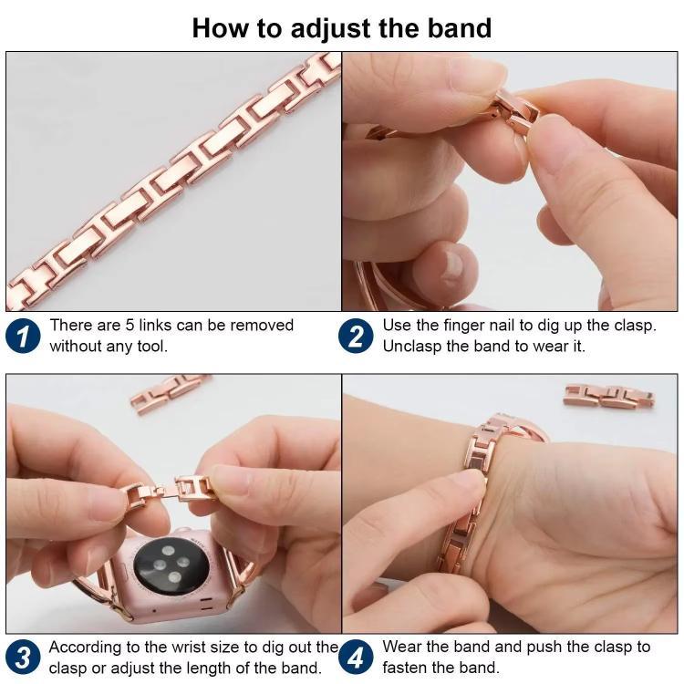 Correa de reloj de Apple con diamantes trenzados en herringbone para Apple Watch pulseras de acero inoxidable multimodelo