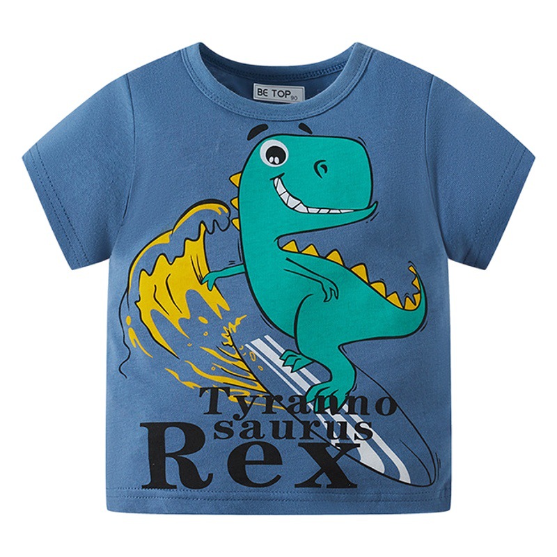 Ser Superior ropa de los niños del verano ropa de dibujos animados dinosaurios de manga corta Camiseta de los niños camisa de media manga corta de los niños