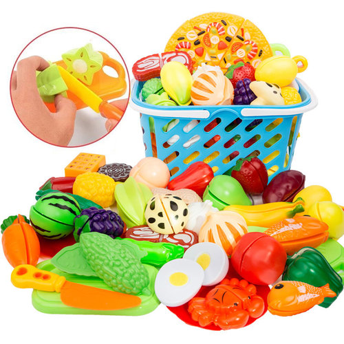 Children's play kitchen toy fruits and vegetables cutting fun for boys and girls cutting simulation cooking early education cross-border
