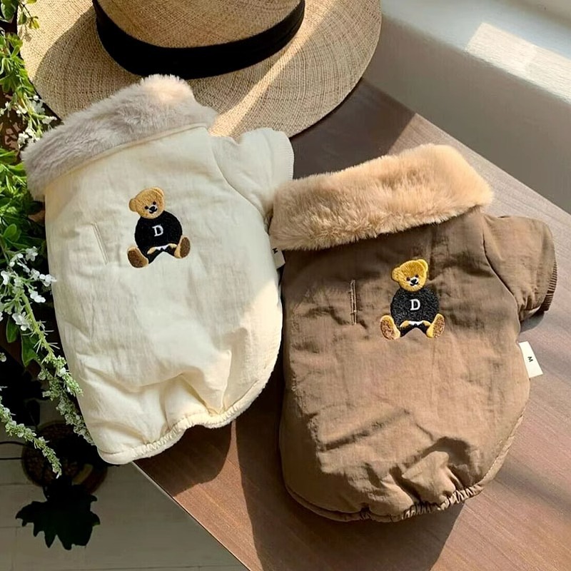 Mascota de algodón acolchado abrigo de tracción engrosada abrigo cálido oso de peluche medio y pequeño perro Otoño e Invierno gato ropa para mascotas image 2