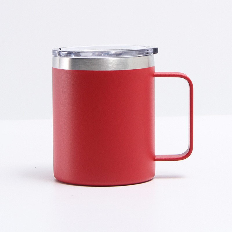 Taza de acero inoxidable de 12oz14oz transfronteriza Taza de manija de oficina doméstica americana Taza de café de doble capa de aislamiento y refrigeración
