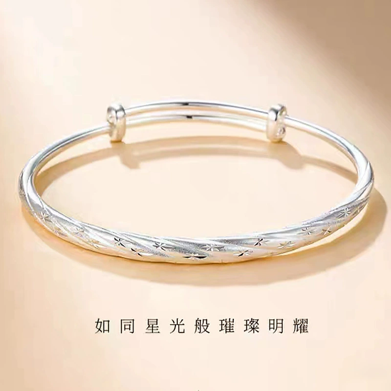 Fashionable silver bracelet, silver 9999 sample, internet celebrity, Birthday gift