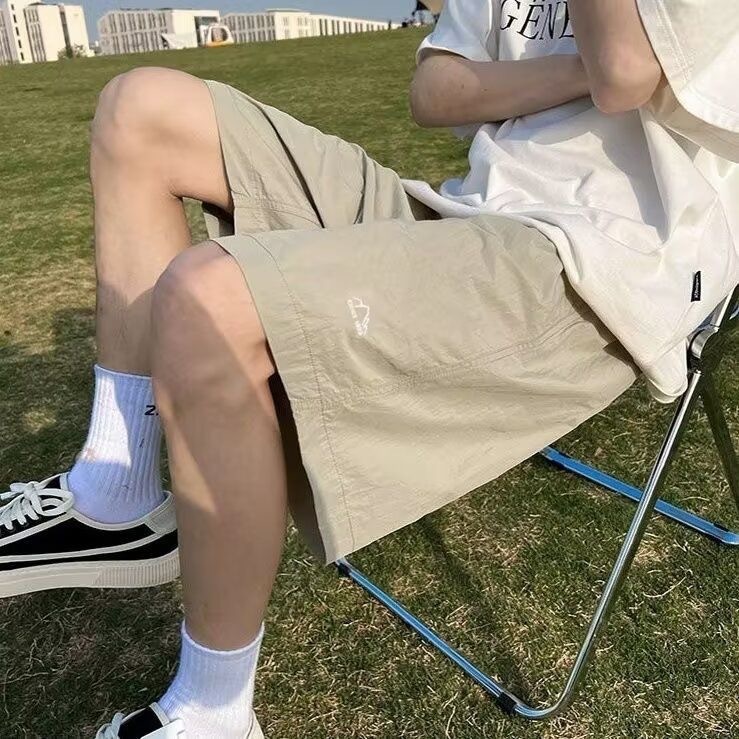 户外速干短裤女男夏季薄款美式大码运动沙滩五分裤透气凉感中性裤|undefined