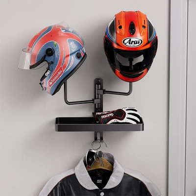 Rack Hat Storage Rack, Motosiklet dəbilqə rəfləri - double-ball-with-storage-rack-plastic-ball-head-type