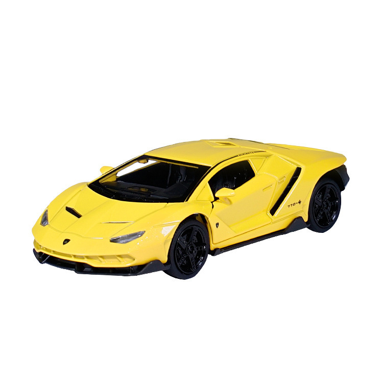 (A granel) Jianyuan aleación modelo de coche 1 a 32 Lanbo LP770 Tire hacia atrás el sonido y la luz de juguete coche deportivo Modelo de la música