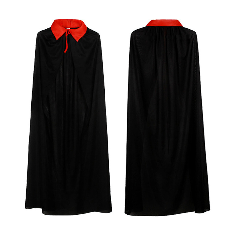 Одиночный красный воротниц черный плащ