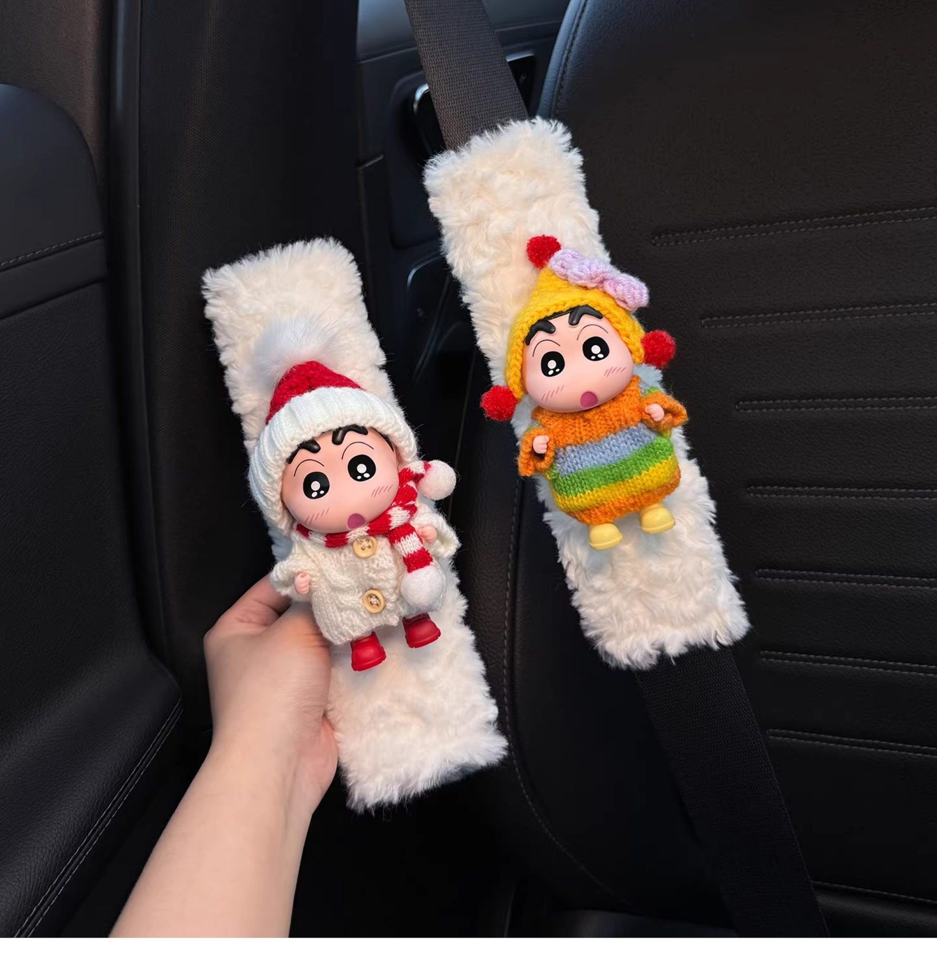 New Xiaoxin Car Seatbelt Shoulder Pads, Car Interior Seatbelt Decoration, Anti-Wear Clothing, Couple Set for Women