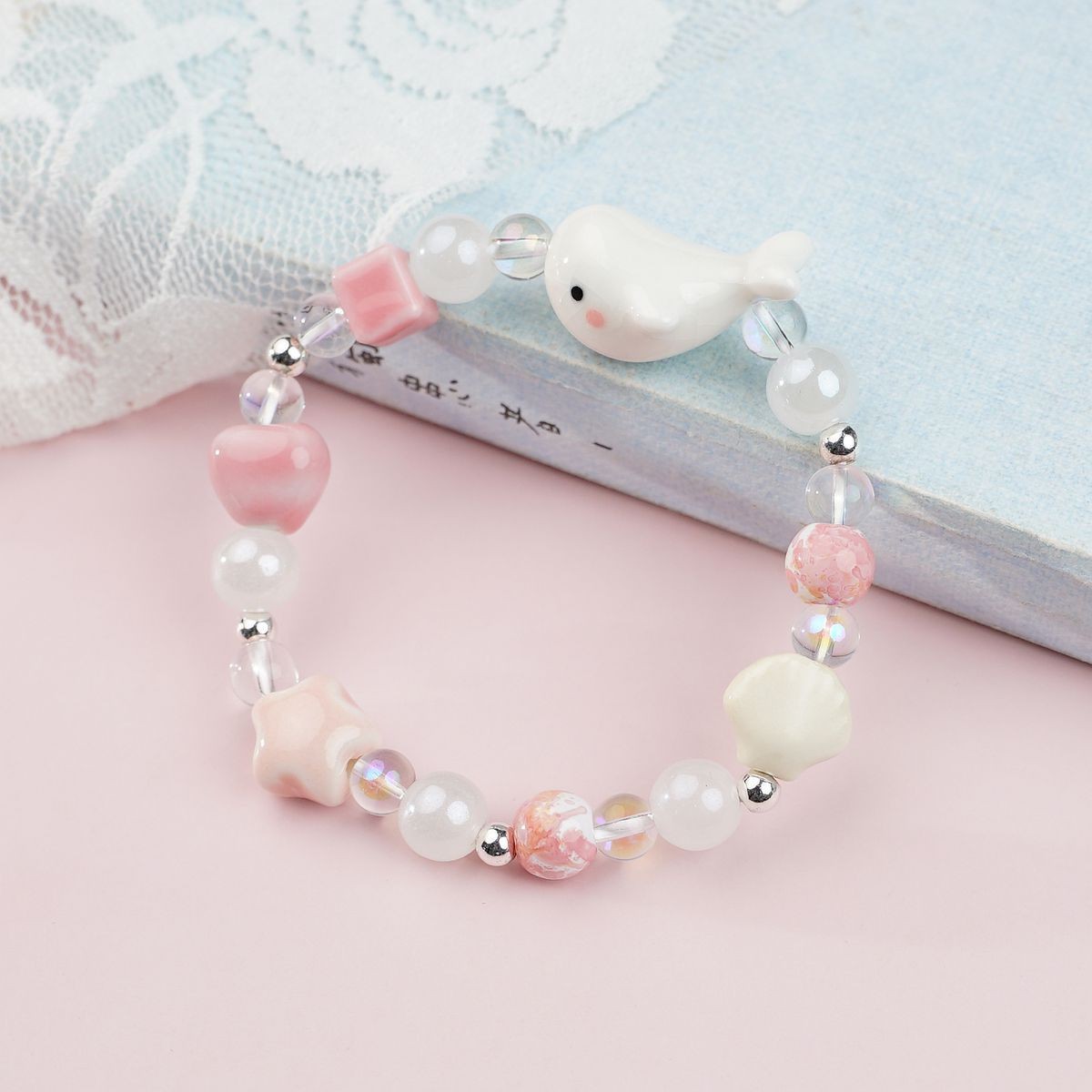 Jingdezhen pulsera de cerámica de verano mujer alta sensación galletas serie de gatos nicho diseño universal pulsera alta sensación