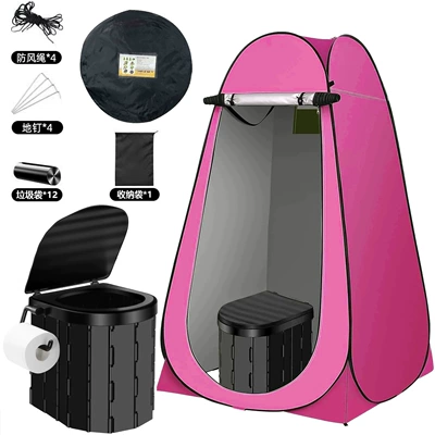 Changing Cage Outdoor Shower – Avtomobil dam çadırları - rose-red-toilet-with-hook-120120190cm