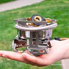 防風ストーブヘッド屋外分割型電子点火ストーブステンレス鋼キャンプガスストーブポータブルピクニックピクニックストーブ