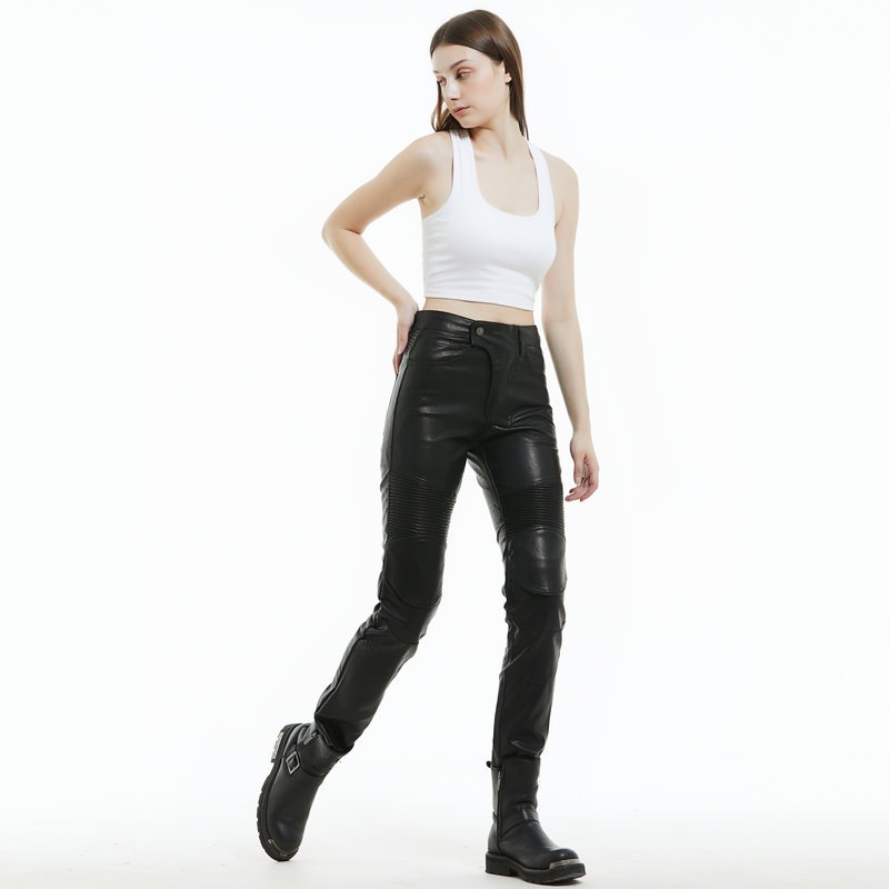 Pantalones de montar de motocicleta VOLERO pantalones de moto vintage casual de Mujer Pantalones anti-caída Caballero pantalones impermeables pantalones de cuero equipo de protección de silicona