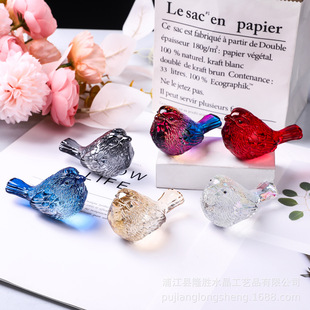 Light Luxury Style Cartoon Animal Entrance Decoration Ornaments Crystal Crafts Bird Desktop Living Room Soft Decoration Cross-Border Supply