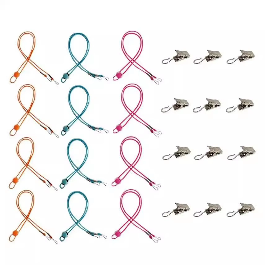 12 регулируемых ремешков, эластичные красочные эластичные удлинители с 12 зажимами