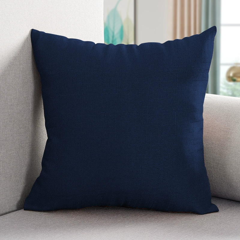 Pillow, big square sofa, cotton and linen, increased thickness