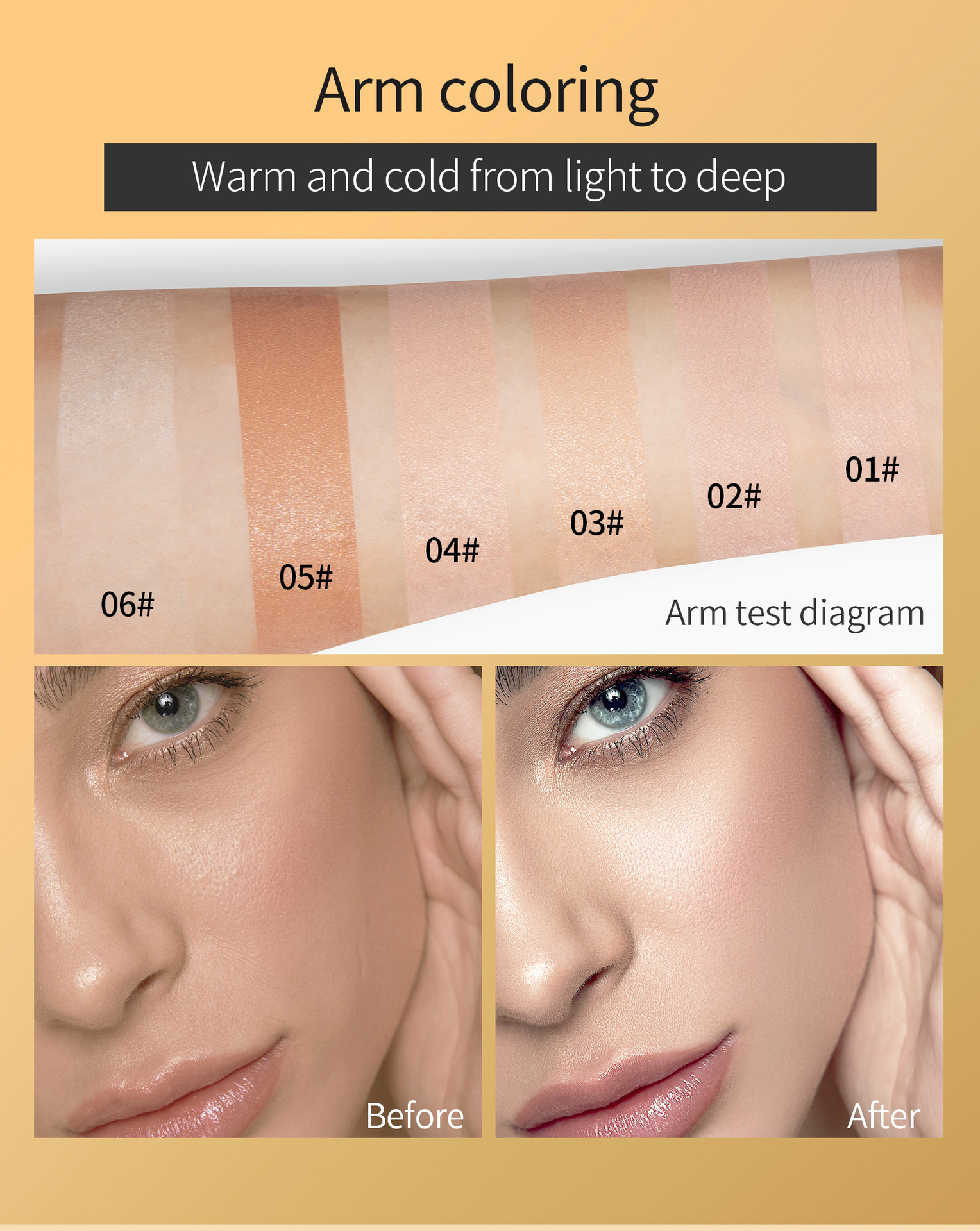 Hellokiss Concealer Foundation Moisturizes, adheres well and naturally brightens the wheat bronze color. Temperature-adjustable Foundation cross-border undefined
