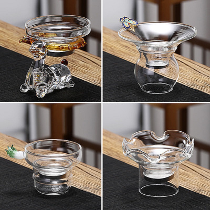 Fábrica creativa Baicai Filtro de vidrio de borosilicato red colador de Té fabricante de té Kung Fu juego de té Accesorios
