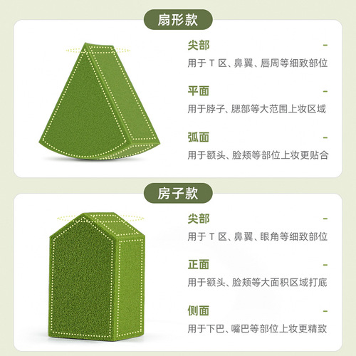12 wet and dry powder puff blocks, non-eating powder makeup tools, super soft sponge beauty egg