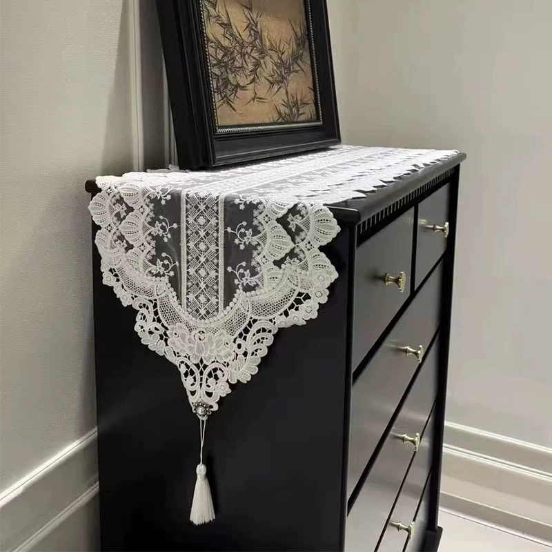 Легкий роскошный белый кружевной комод в европейском стиле, шкаф для обуви, туалетный столик, пылезащитный чехол, тканевый шкаф для телевизора, журнальный столик, обеденный стол J ^