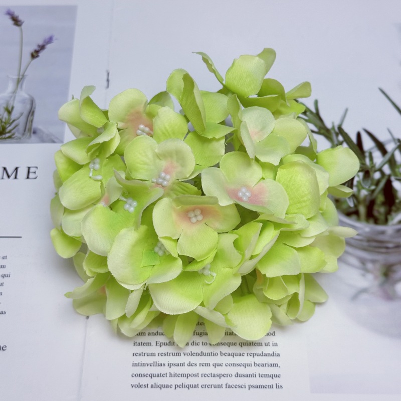 Simulación de 45 piezas de hortenida 15CM flores decorativas para el hogar arreglos de flores decorativos de boda tela de seda transfronteriza adornos falsos flores al por mayor