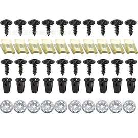 50pcs汽车卡扣 40pcs螺丝扣U型底座片护板螺丝固定夹片自攻螺丝扣