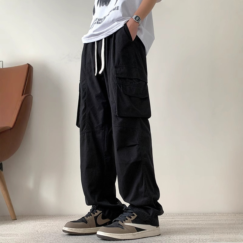 直筒休闲裤男春秋季纯棉工装裤子2025新款男装宽松男生青少年长裤|undefined