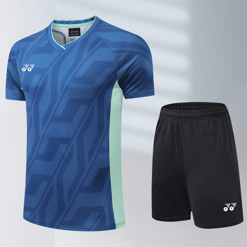 YY New Badminton Suit Men's Quick-drying Breathable Sports suit Women's Sweat-absorbent Tennis Training Suit for Table Tennis Competition