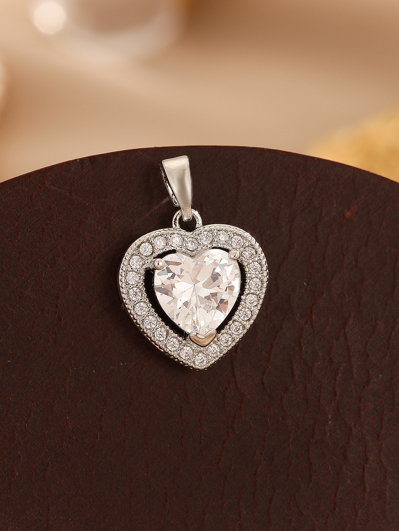 6g Weight Pendant Jewelry Making Type Zircon Inlay Material DIY Jewelry Accessories Classification 1 Piece Quantity Copper Material Heart Shape Pattern Inlay Design Simple Style, Classic Style Style 1 Piece Copper Zircon Heart Shape Pendant 3