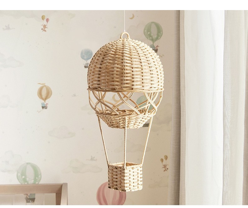 Mongolfiera decorativa in rattan per cameretta bambini_voghion.com