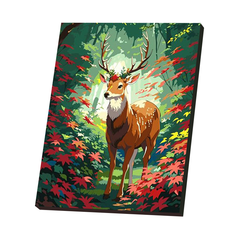 40*50 pintura al óleo digital para dibujar bricolaje personalizado rellenado a mano marco de madera maciza acrílico paisaje pintura al óleo digital