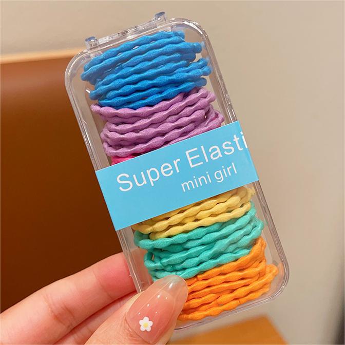 Cuerda de pelo en caja banda de goma para niños trenza de niña no duele pelo banda de pelo de bebé cuerda de pelo de niña de alta elasticidad durable