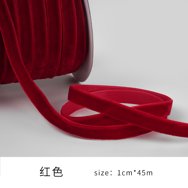 1cm cinta de flocado cinta de Navidad cinta de terciopelo unilateral cinta de terciopelo cinta de ropa accesorios cinta de tela de lana cinta de seda