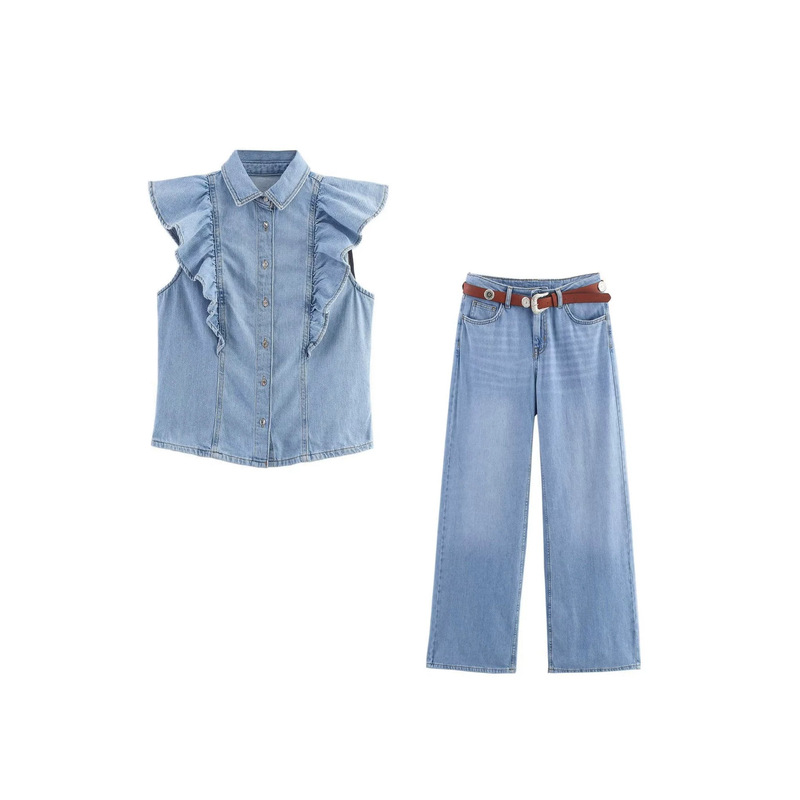 TAOP&ZA women's clothing 2026 summer new arrivals: denim vest 9942155, straight-leg jeans 9942156