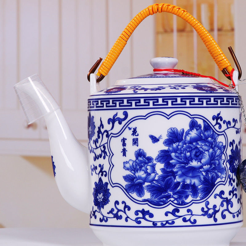 批发景德镇陶瓷茶壶大容量耐高温凉水茶壶青花瓷器家用陶瓷冷水壶|undefined